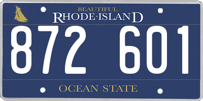RI license plate 872601