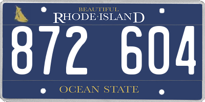 RI license plate 872604