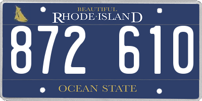 RI license plate 872610