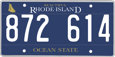 RI license plate 872614