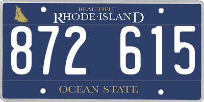 RI license plate 872615
