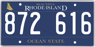 RI license plate 872616