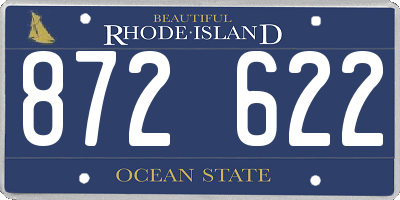 RI license plate 872622