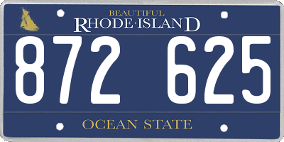 RI license plate 872625