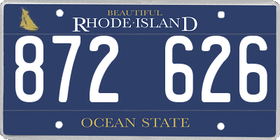 RI license plate 872626