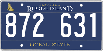 RI license plate 872631