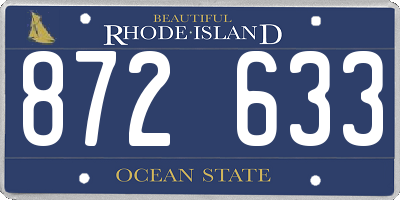 RI license plate 872633