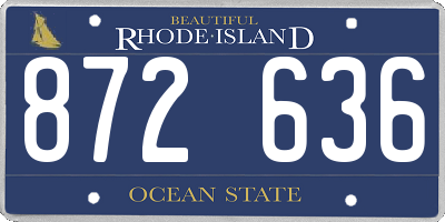 RI license plate 872636