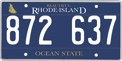 RI license plate 872637