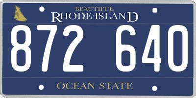 RI license plate 872640