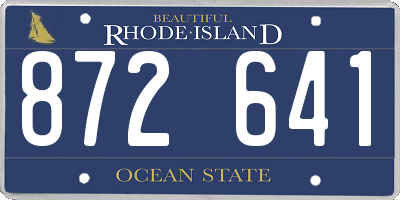 RI license plate 872641