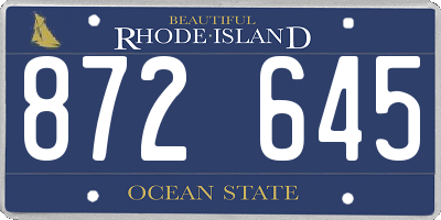RI license plate 872645