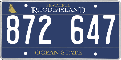 RI license plate 872647