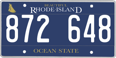 RI license plate 872648