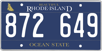 RI license plate 872649