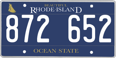 RI license plate 872652