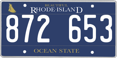 RI license plate 872653
