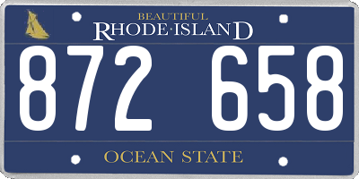 RI license plate 872658