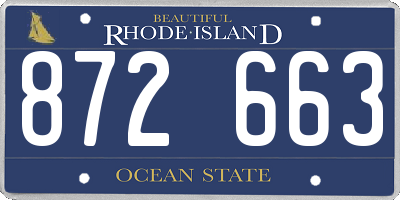 RI license plate 872663