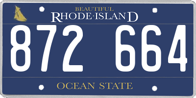 RI license plate 872664