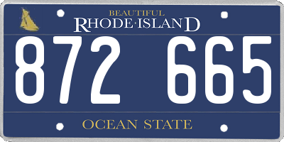 RI license plate 872665