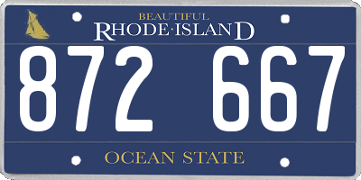 RI license plate 872667