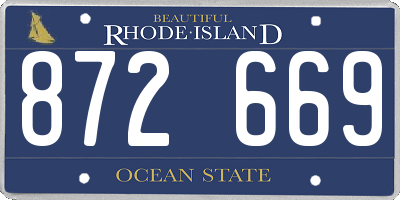 RI license plate 872669