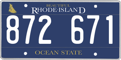 RI license plate 872671
