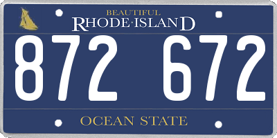RI license plate 872672