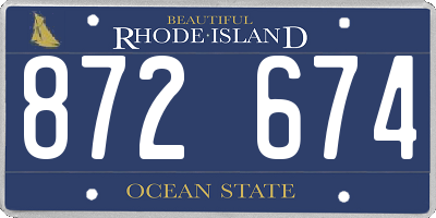 RI license plate 872674