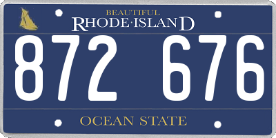 RI license plate 872676