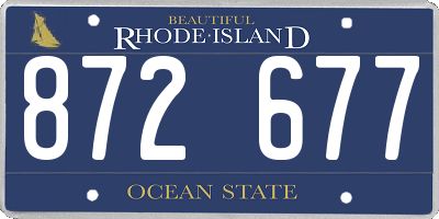 RI license plate 872677