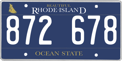 RI license plate 872678