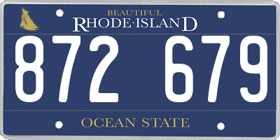 RI license plate 872679