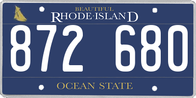 RI license plate 872680