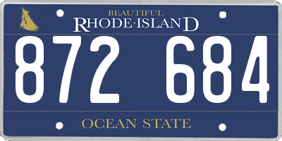 RI license plate 872684