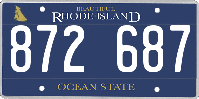 RI license plate 872687
