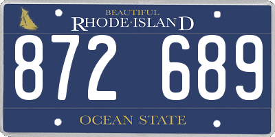 RI license plate 872689