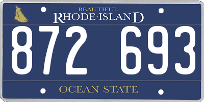 RI license plate 872693