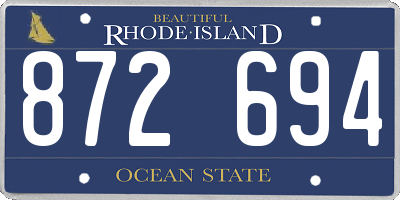 RI license plate 872694