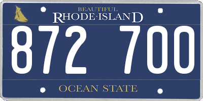 RI license plate 872700