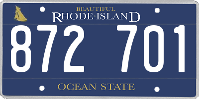 RI license plate 872701