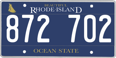 RI license plate 872702