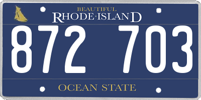RI license plate 872703