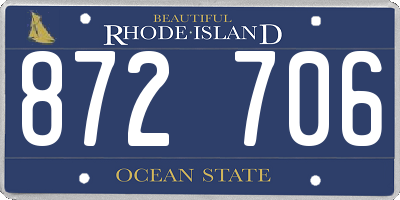 RI license plate 872706