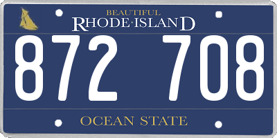 RI license plate 872708