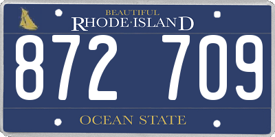 RI license plate 872709