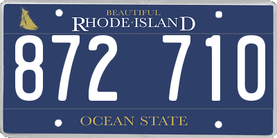 RI license plate 872710