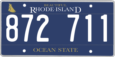 RI license plate 872711