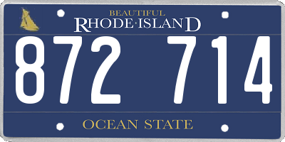 RI license plate 872714